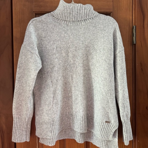 Calvin Klein Turtleneck Pullover Sweater Womens Medium Light Gray Long Sleeve - Picture 1 of 4